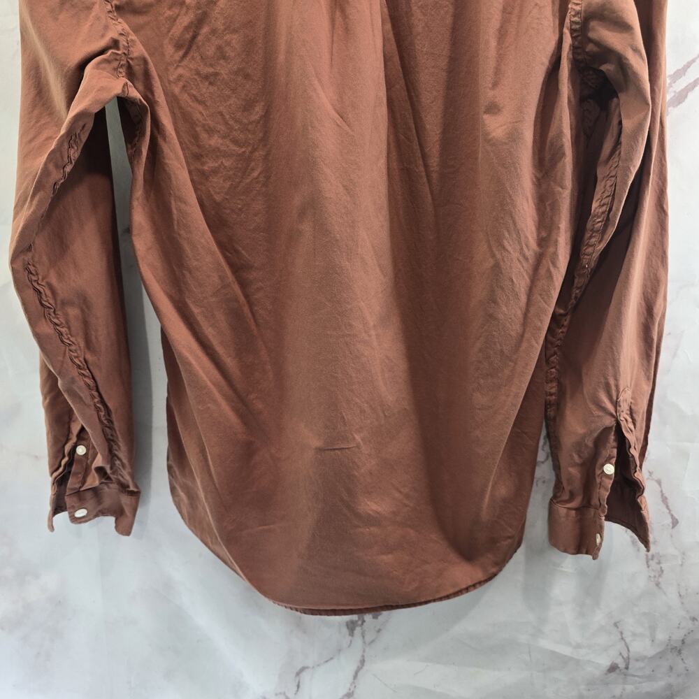 Frank And Oak Shirt Mens Medium Pink Brown Clay Long Sleeve Button Down - Picture 7 of 10